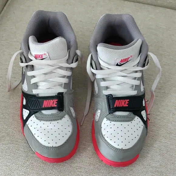 Nike Air trainer 3 Gray and Red Sneakers with High-Top Design and Air Cushioning