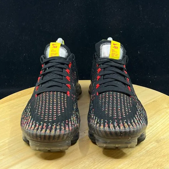 Nike Air Vapormax Flyknit 3 Black Blue Fury Rainbow AJ6910-009 Womens Size 9.5