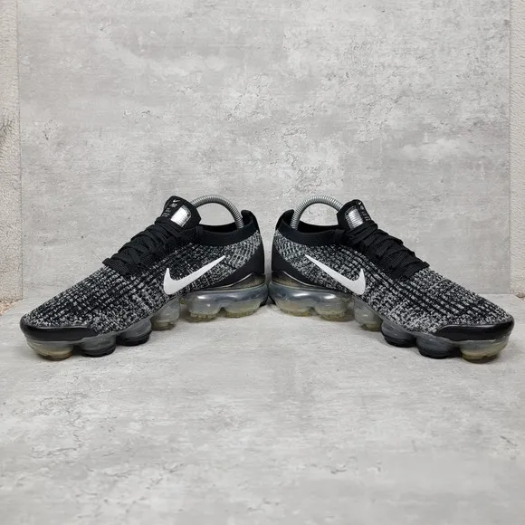 Nike Air Womens Running Shoes Size 8 VaporMax Flyknit 3 Oreo AJ6920-001 Sneakers