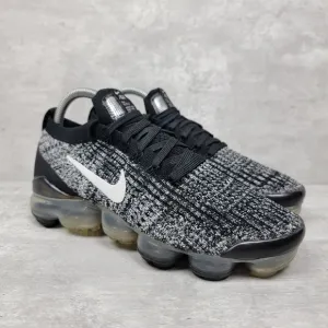 Nike Air Womens Running Shoes Size 8 VaporMax Flyknit 3 Oreo AJ6920-001 Sneakers