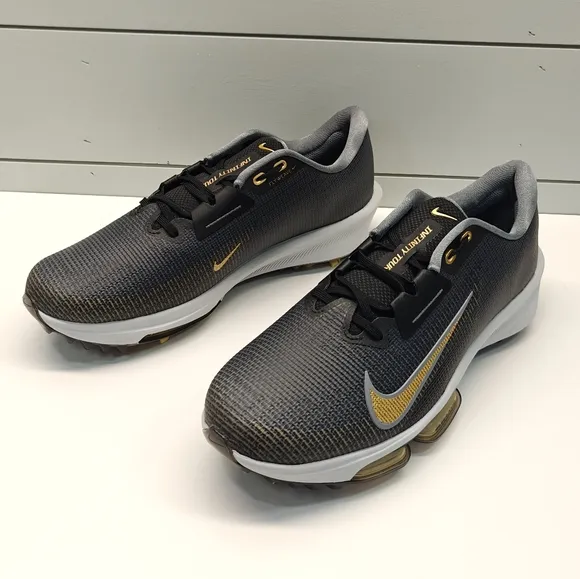 Nike  Air Zoom Infinity Tour 2 Golf Black Infinite Gold Men's Golf Shoes sz 11.5