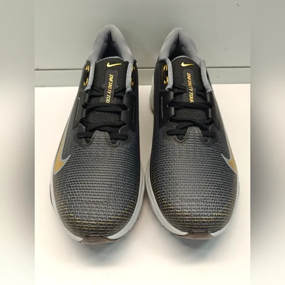 Nike  Air Zoom Infinity Tour 2 Golf Black Infinite Gold Men's Golf Shoes sz 11.5