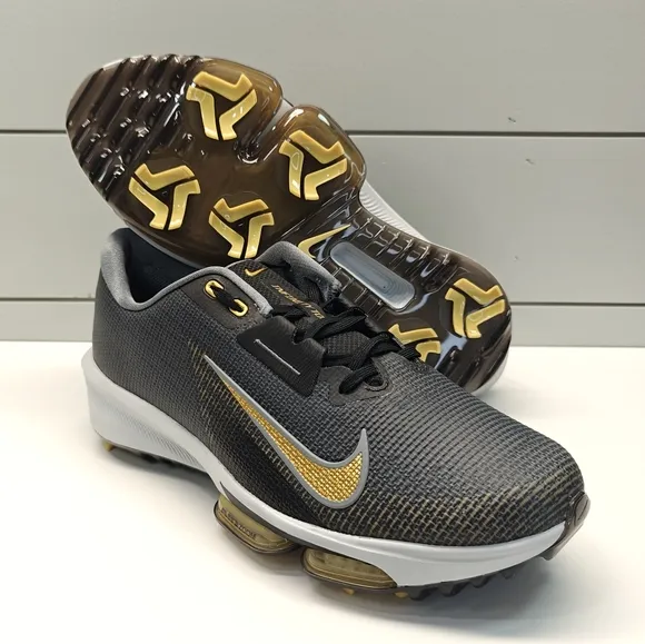 Nike  Air Zoom Infinity Tour 2 Golf Black Infinite Gold Men's Golf Shoes sz 11.5