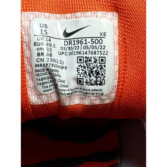 Nike Air Zoom Pegasus 39 Shoe Sneakers Clemson Tigers NCAA DR1961-500 Mens 15