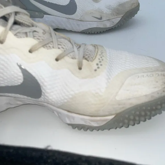 Nike Alpha Huarache Elite 3 Turf Baseball Shoes White/Silver Men's Size 11
