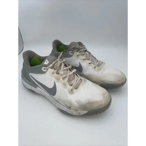 Nike Alpha Huarache Elite 3 Turf Baseball Shoes White/Silver Men's Size 11
