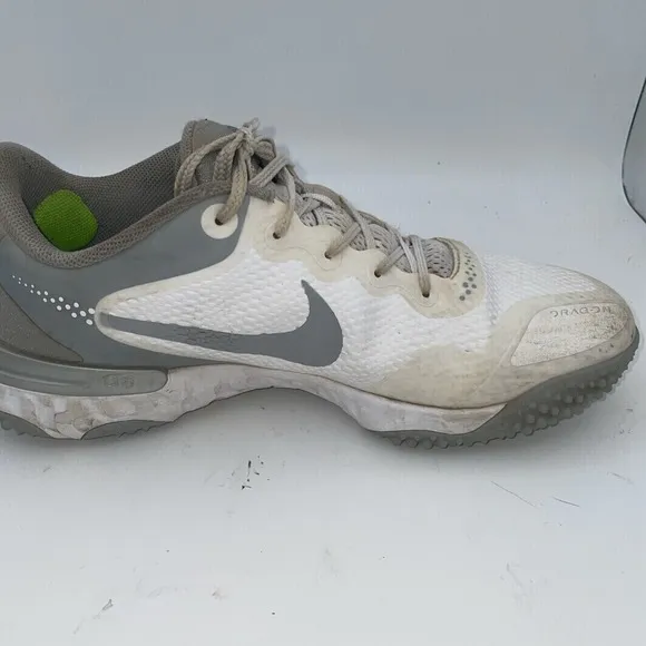 Nike Alpha Huarache Elite 3 Turf Baseball Shoes White/Silver Men's Size 11