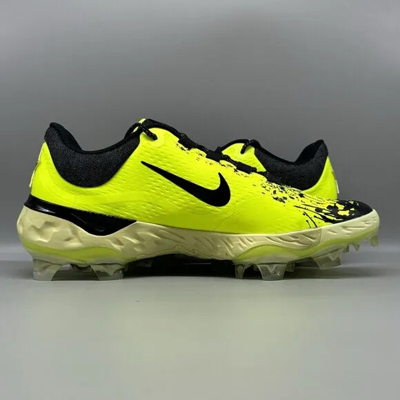 Nike Alpha Huarache Elite 4 Low MCS Baseball Black Lime FV6096-001 Men's Size 11