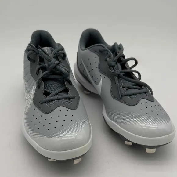 Nike Alpha Huarache Varsity 4 Low Metal Baseball Cleats Gray/White
