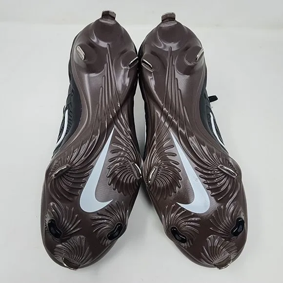 Nike Baseball Cleats Mens 7 Black Alpha Huarache NXT Black Metal Lace Up Logo