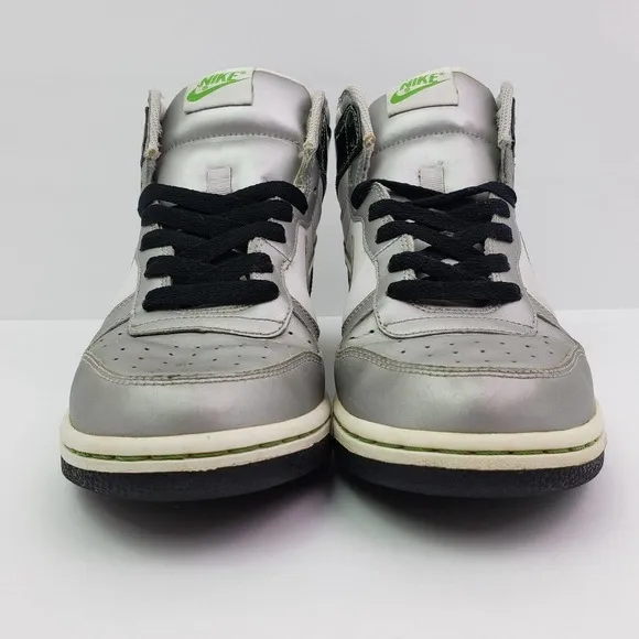 Nike Big Nike High LE Womens Size 9 Silver Black White Sneaker Shoes 358858-103