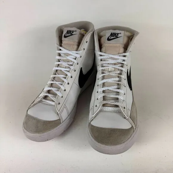Nike Blazer Mid '77 Sneakers Women's 8.5 White Leather Lace Up Athletic Shoes