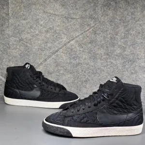 Nike Blazer Mid‎ Quilted Black Sneakers Casual Shoes Womens Size 8
