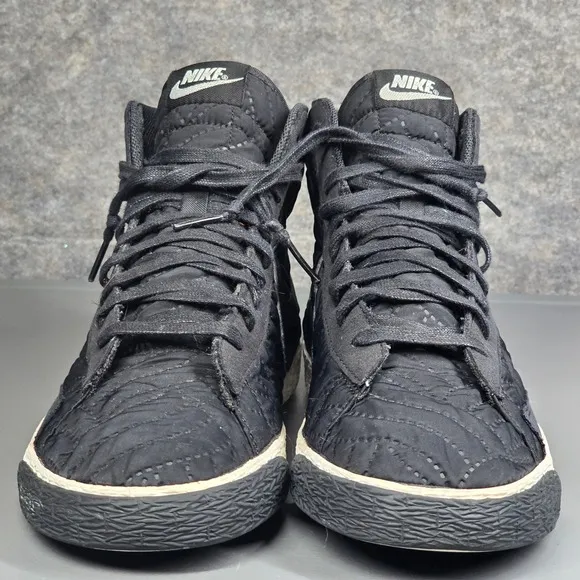 Nike Blazer Mid‎ Quilted Black Sneakers Casual Shoes Womens Size 8