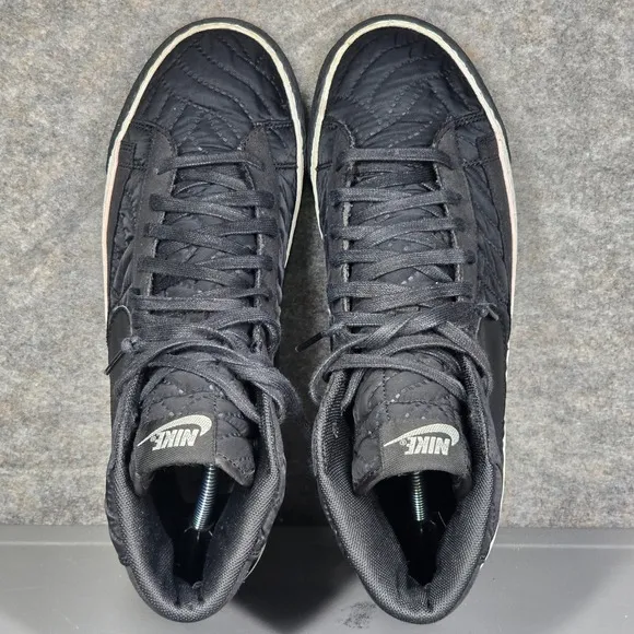 Nike Blazer Mid‎ Quilted Black Sneakers Casual Shoes Womens Size 8