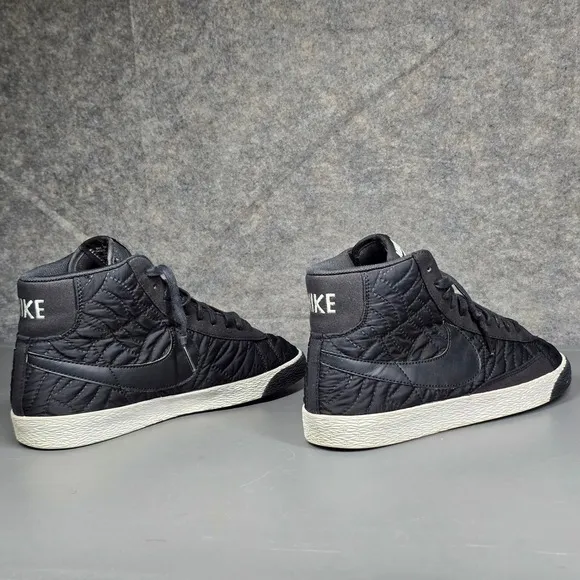Nike Blazer Mid‎ Quilted Black Sneakers Casual Shoes Womens Size 8