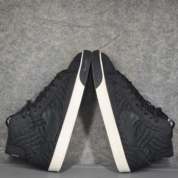 Nike Blazer Mid‎ Quilted Black Sneakers Casual Shoes Womens Size 8
