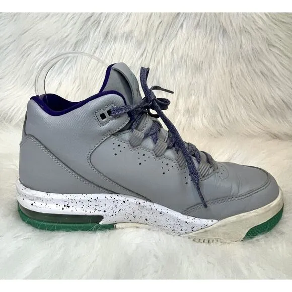 Nike Boys Jordan Flight Origin 2 GS 718075 Gray Basketball Shoes Sneakers 5.5