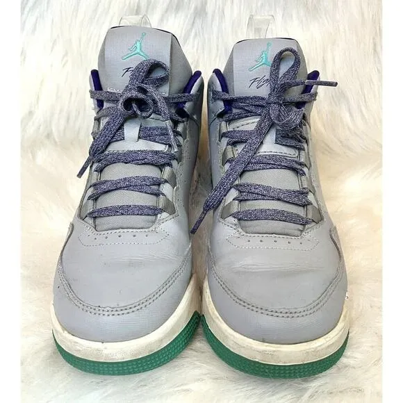 Nike Boys Jordan Flight Origin 2 GS 718075 Gray Basketball Shoes Sneakers 5.5