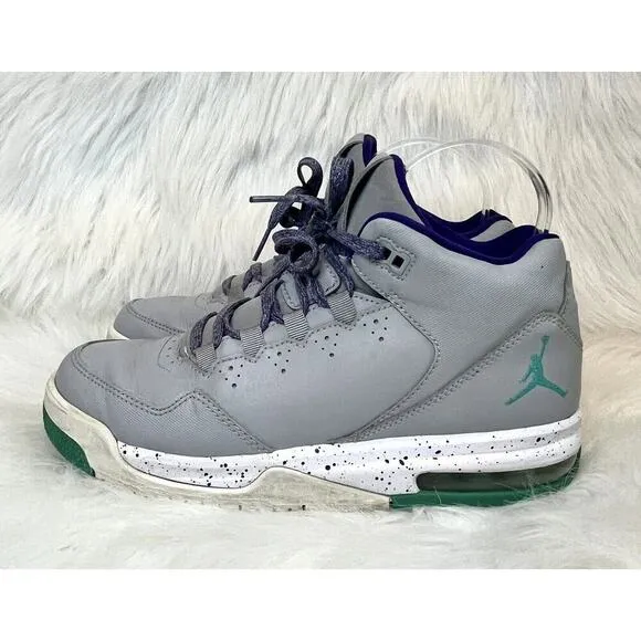 Nike Boys Jordan Flight Origin 2 GS 718075 Gray Basketball Shoes Sneakers 5.5