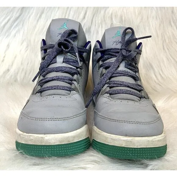 Nike Boys Jordan Flight Origin 2 GS 718075 Gray Basketball Shoes Sneakers 5.5