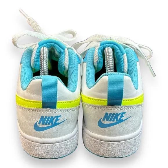 Nike Court Borough Low 2 GS Size 7Y 'White Baltic‎ Blue Volt' BQ5448 122