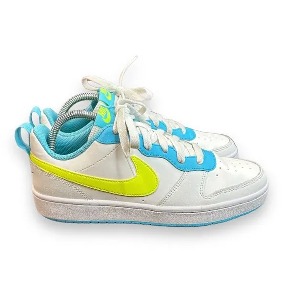 Nike Court Borough Low 2 GS Size 7Y 'White Baltic‎ Blue Volt' BQ5448 122