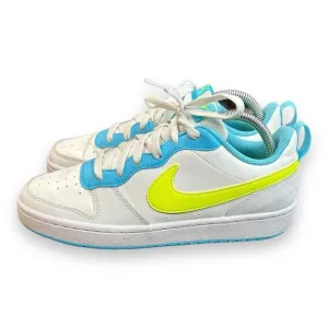 Nike Court Borough Low 2 GS Size 7Y 'White Baltic‎ Blue Volt' BQ5448 122