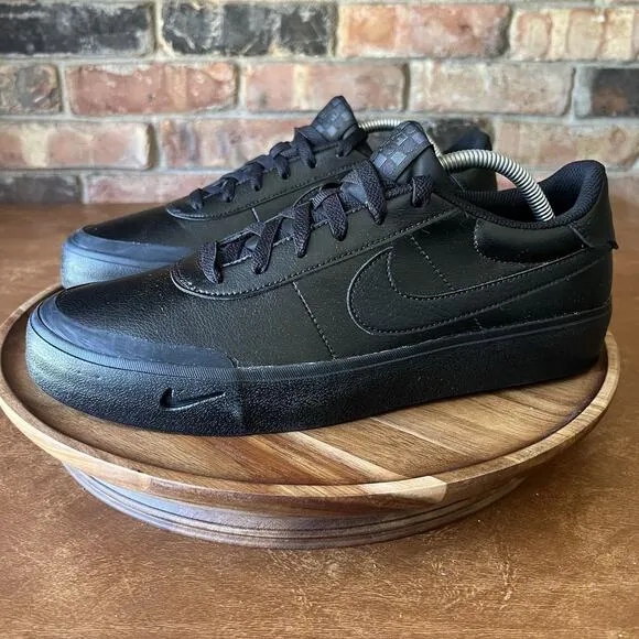 Nike Court Shot Vision Low Men's 10 Leather Sneakers Shoes Black