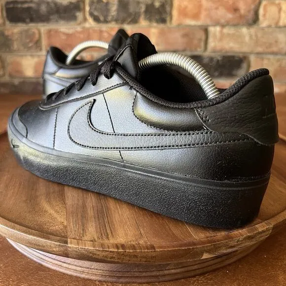 Nike Court Shot Vision Low Men's 10 Leather Sneakers Shoes Black