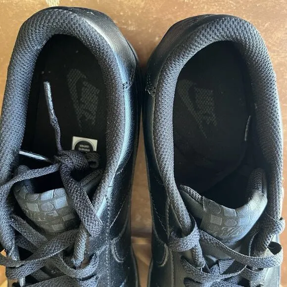 Nike Court Shot Vision Low Men's 10 Leather Sneakers Shoes Black