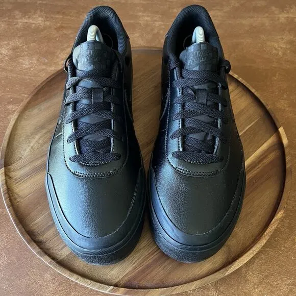 Nike Court Shot Vision Low Men's 10 Leather Sneakers Shoes Black