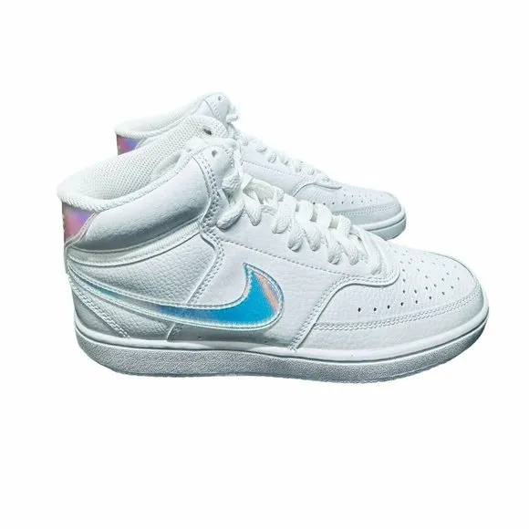 🤩Nike Court Vision Mid Sz 6.5 Women's Shoes White Iridescent FD0819-100 New🤩