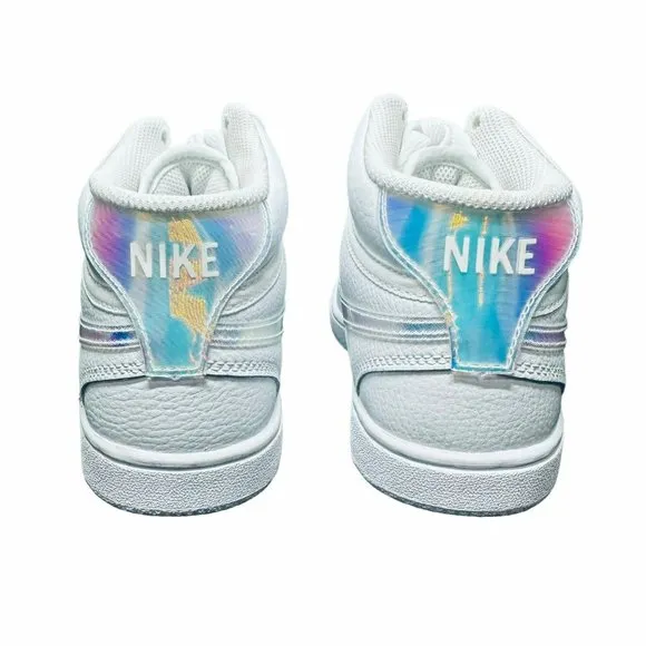 🤩Nike Court Vision Mid Sz 6.5 Women's Shoes White Iridescent FD0819-100 New🤩