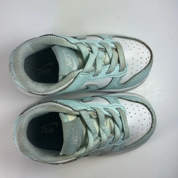 Nike Dunk Low Glacier Blue White Size 5C Toddler Baby Sneakers Shoes