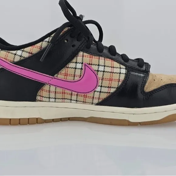 Nike Dunk Low Rare 2008 Nike 309601-264 Hemp Plaid Pink Fire Sail Shoes.
