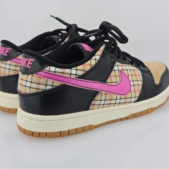 Nike Dunk Low Rare 2008 Nike 309601-264 Hemp Plaid Pink Fire Sail Shoes.