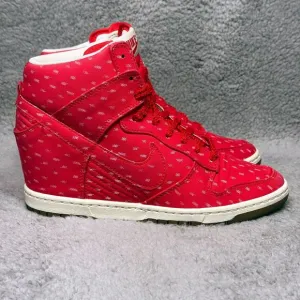 Nike Dunk Sky Hi Print Womens Size 9 Wedge Hidden Shoes Sneakers Hyper Red