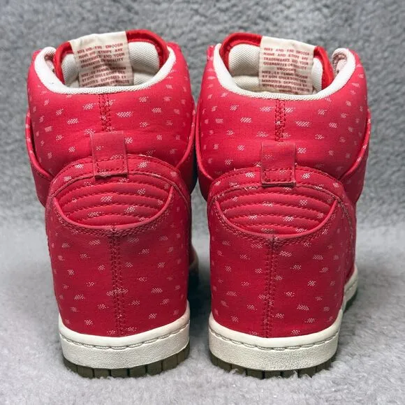Nike Dunk Sky Hi Print Womens Size 9 Wedge Hidden Shoes Sneakers Hyper Red