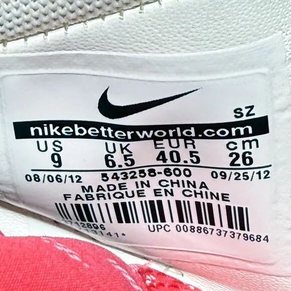Nike Dunk Sky Hi Print Womens Size 9 Wedge Hidden Shoes Sneakers Hyper Red