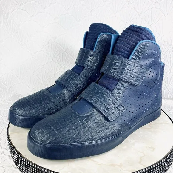 Nike Flystepper 2K3 Premium High Sneakers Navy Blue Y2K Sporty Basketball Shoes