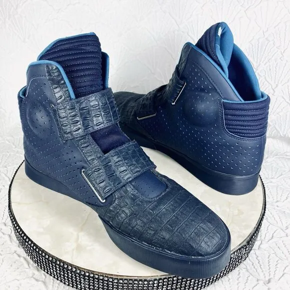 Nike Flystepper 2K3 Premium High Sneakers Navy Blue Y2K Sporty Basketball Shoes