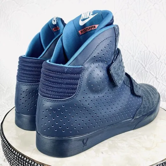Nike Flystepper 2K3 Premium High Sneakers Navy Blue Y2K Sporty Basketball Shoes