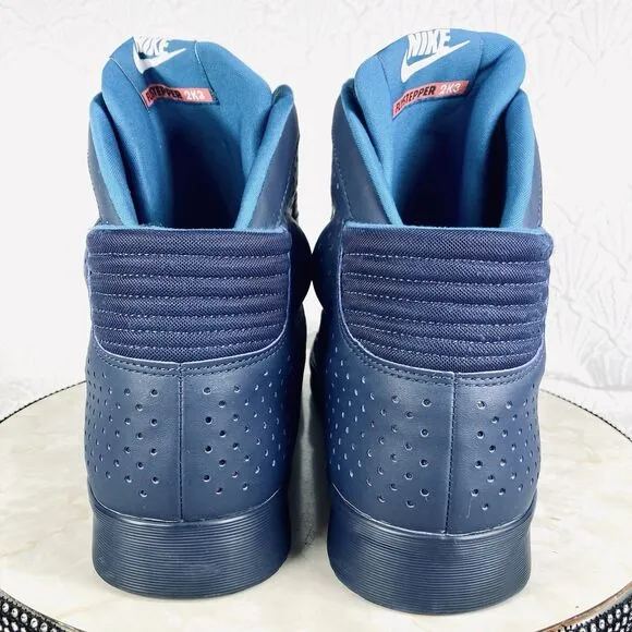 Nike Flystepper 2K3 Premium High Sneakers Navy Blue Y2K Sporty Basketball Shoes
