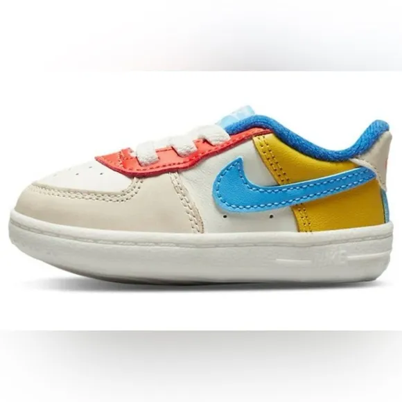 Nike Force 1 Crib Baby (CB) Shoes Sail University Blue #DM1018-100 Size 4c