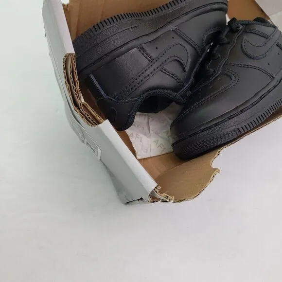 Nike Force 1 LE Baby Toddler Size 4c Triple Black Sneaker Shoes DH2926-001