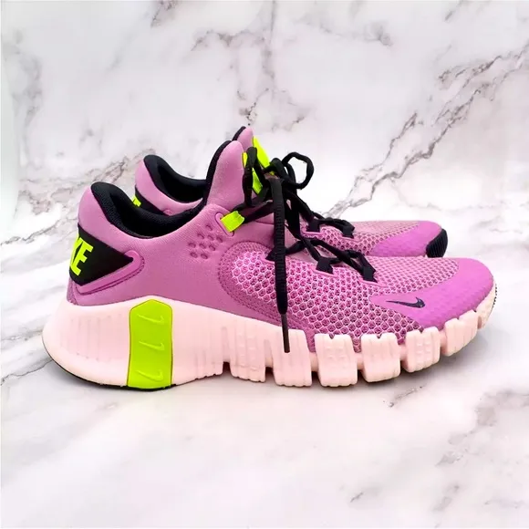 Nike Free Metcon 4 Workout Training Rush Fuchsia Volt Womens Size 8.5 CZ0596 501
