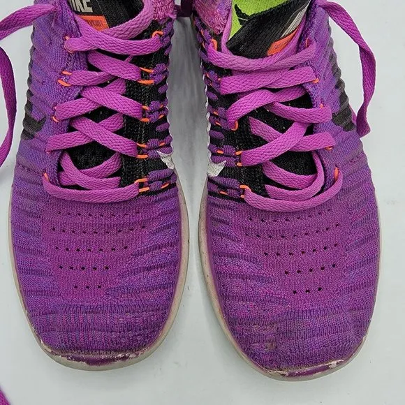 Nike Free Rn Flyknit Womens 7 Purple Shoes Running Training Athletic 831070-501