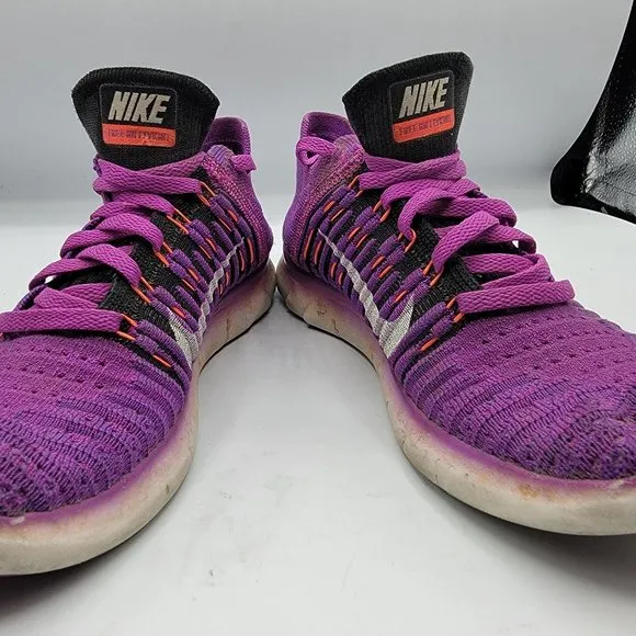 Nike Free Rn Flyknit Womens 7 Purple Shoes Running Training Athletic 831070-501