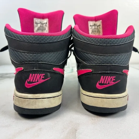 Nike Girls' GS Prestige IV High Black Pink Basketball Shoes Sneakers, Sz 7Y